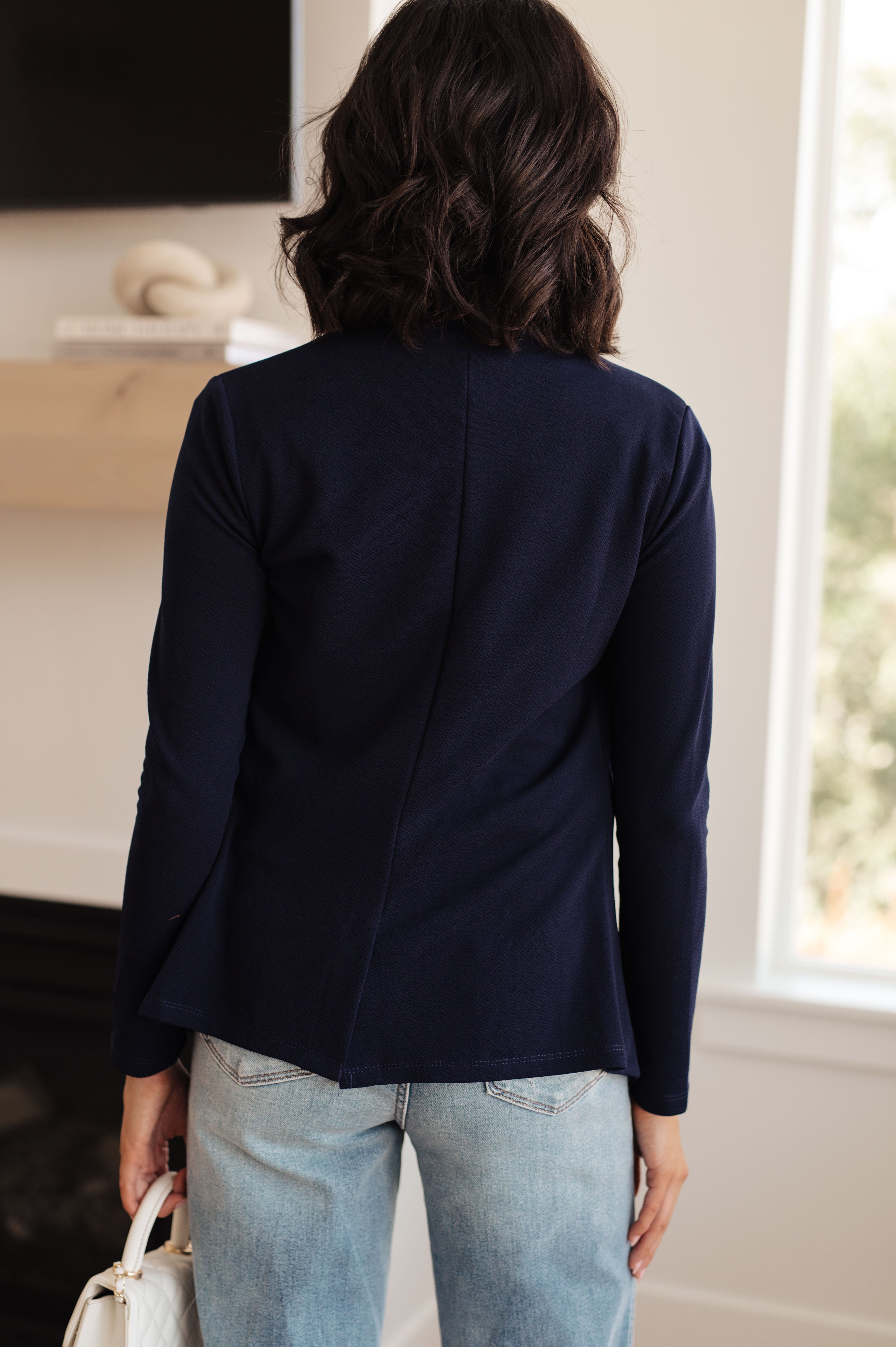 Fitted Blazer in Navy – Shop Alluring Luna